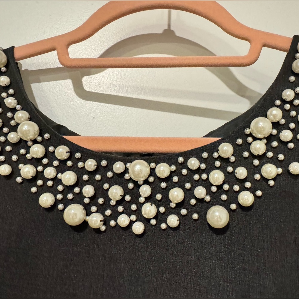 NWT Calvin Klein gray sheath dress with pearl detail